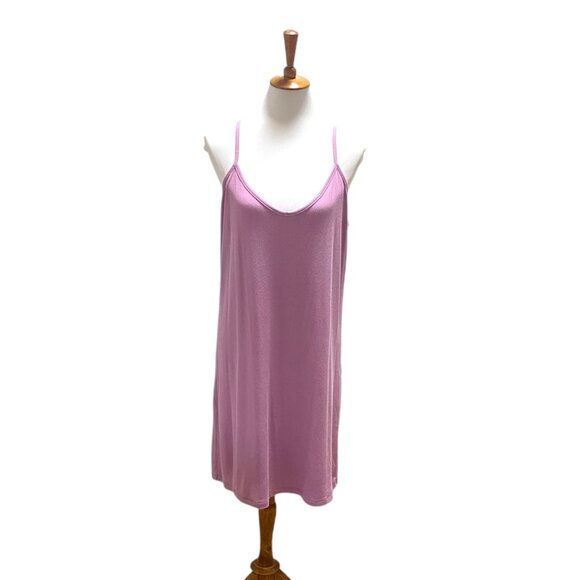 Stars Above Ribbed Slip Dress Pink Size XL Minimalist Cottage Retro Casual Cozy - Picture 2 of 13